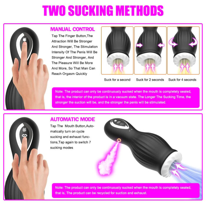 7-Frequency Tongue Licking & Suction, Fully Waterproof Male Masturbator - Image 4